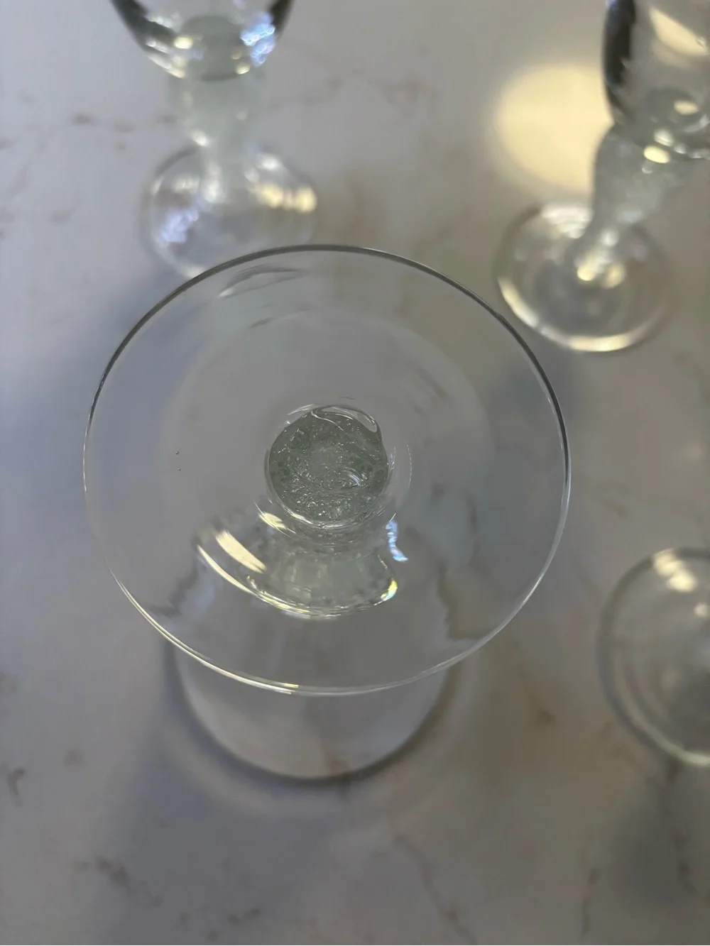 Vintage Artland Iristt Clear Seeded Bubble Glass Goblets - Set of 5